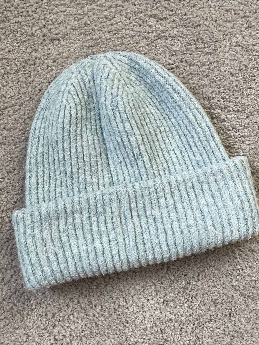 Icy Blue Knit Beanie Hat